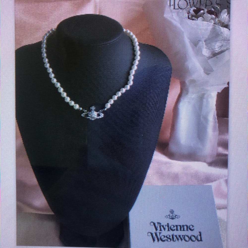 Vivienne Westwood Silver and White Pearl Necklace